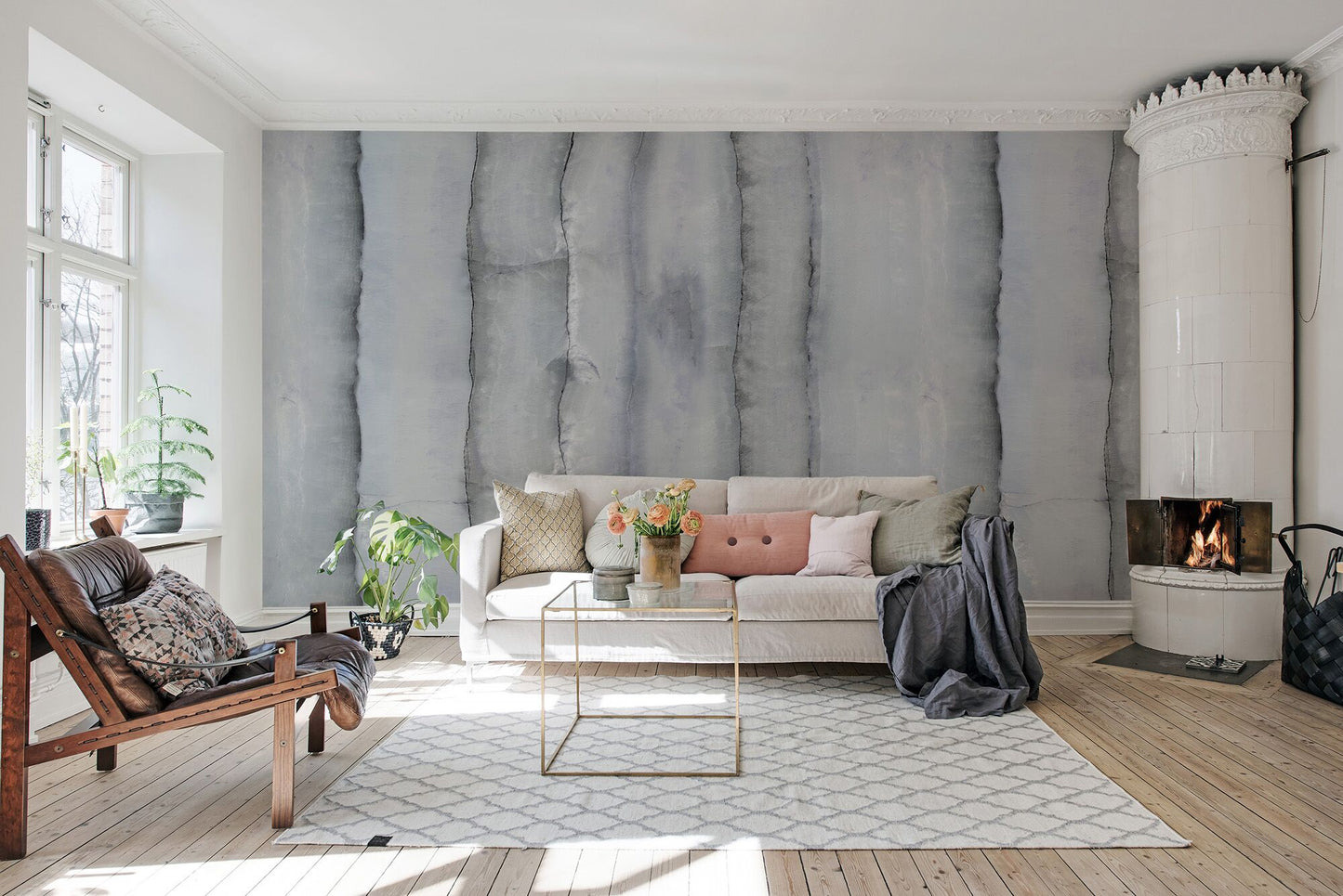 Gray Agate Slice Mural Wallpaper (SqM)