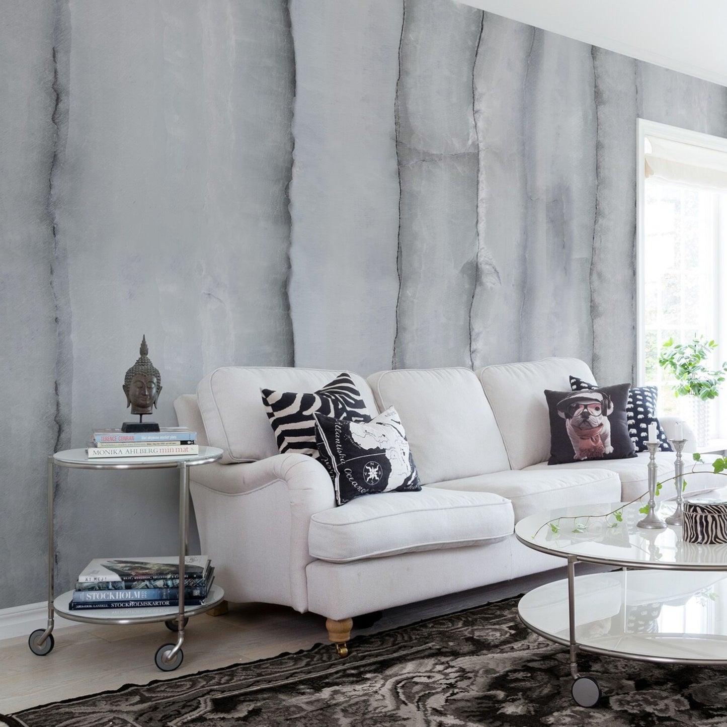 Gray Agate Slice Mural Wallpaper (SqM)