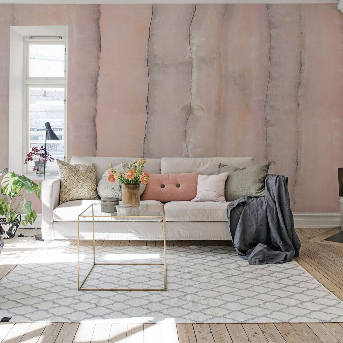 Pink Agate Slice Mural Wallpaper (SqM)