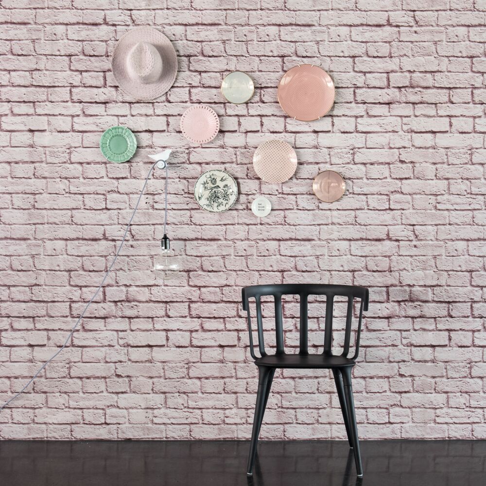 Soft Pink Bricks Mural Wallpaper (SqM)