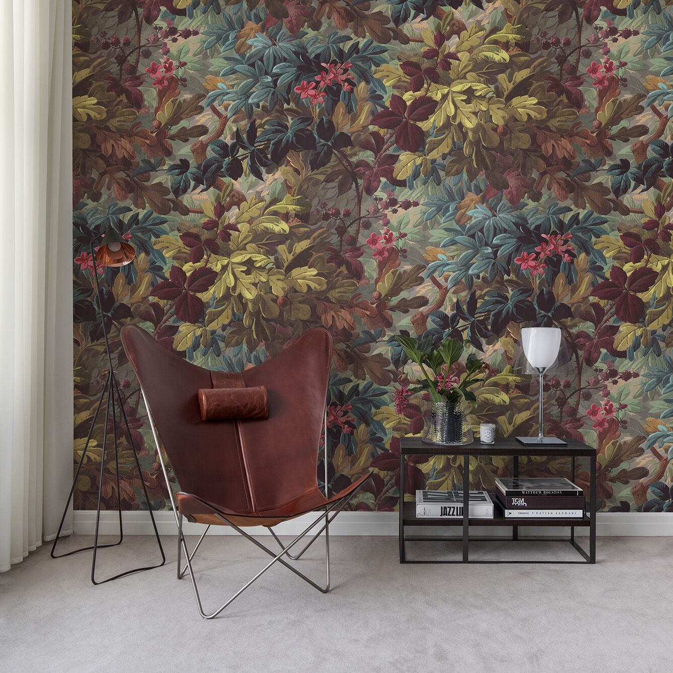 Vinum Raspberries Leaves Mural Wallpaper (SqM)