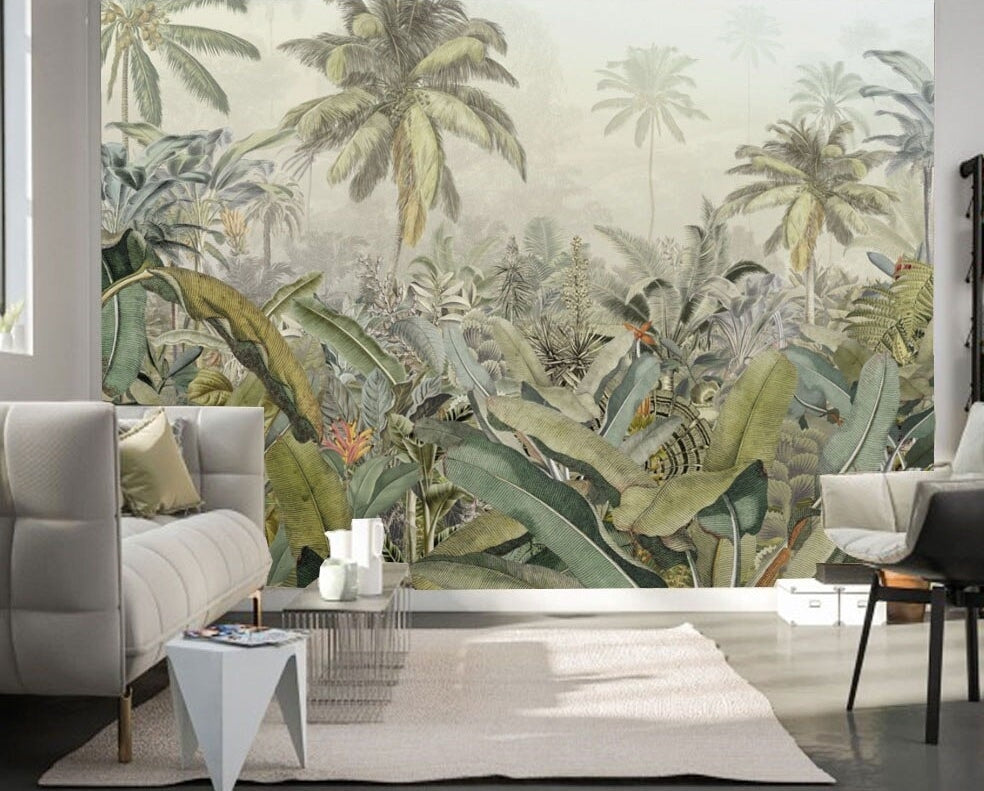 Caribbean Rainforest Mural Wallpaper (SqM)