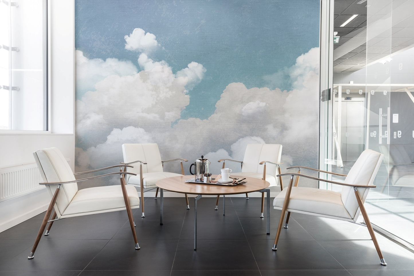 Blue Cuddle Clouds Mural Wallpaper (SqM)