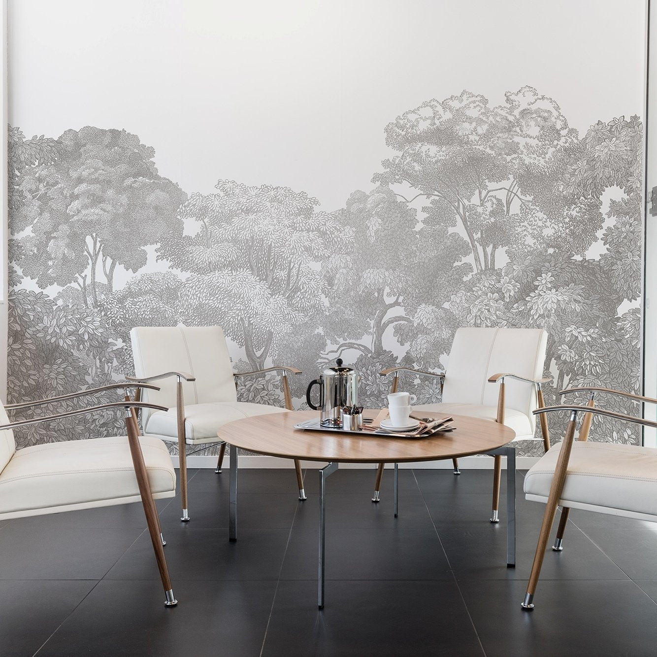 Bellewood Grey Fog - Wallpaper Sample