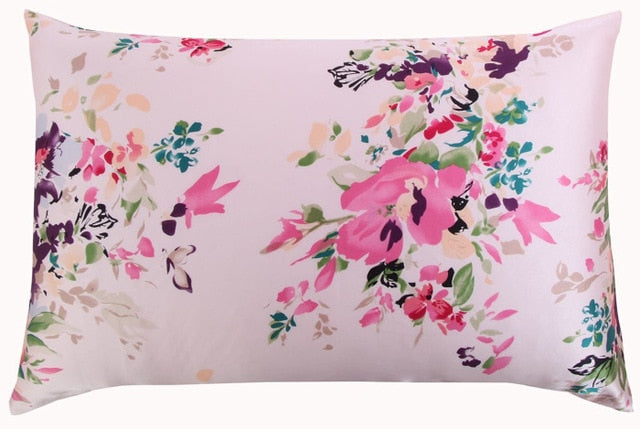 Floral Pattern Mulberry Silk Pillowcase