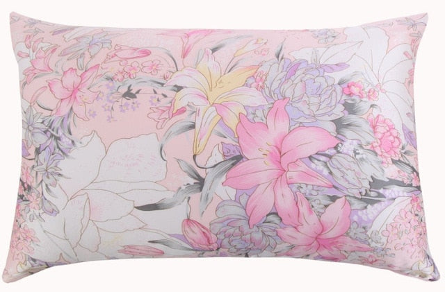 Floral Pattern Mulberry Silk Pillowcase