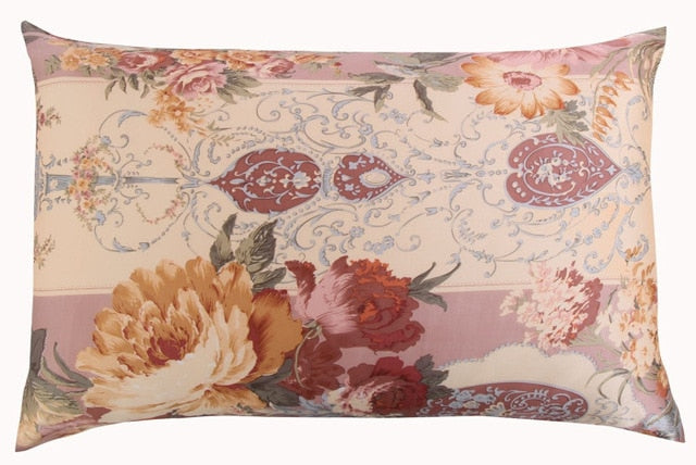 Floral Pattern Mulberry Silk Pillowcase