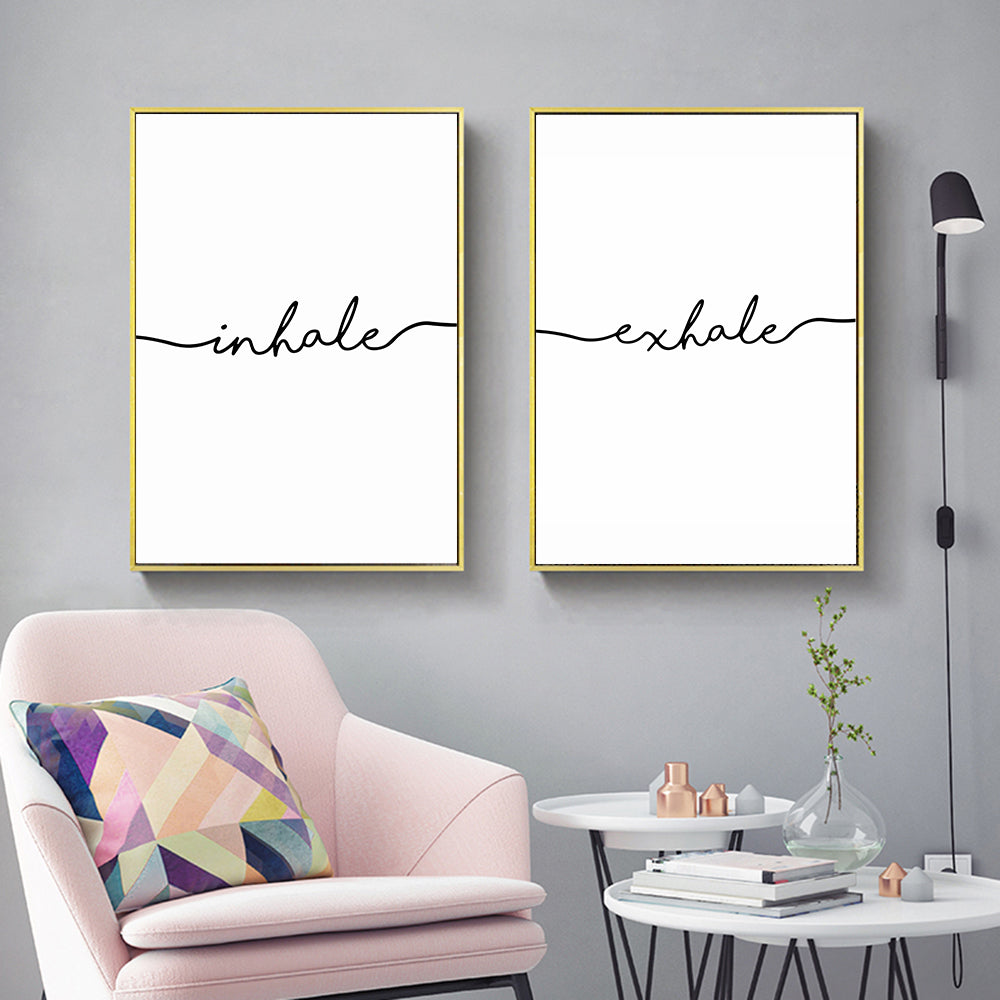 Inhale Exhale Minimalist Canvas Wall Art