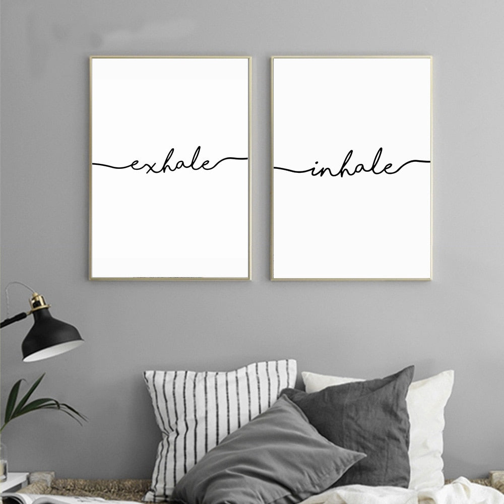 Inhale Exhale Minimalist Canvas Wall Art