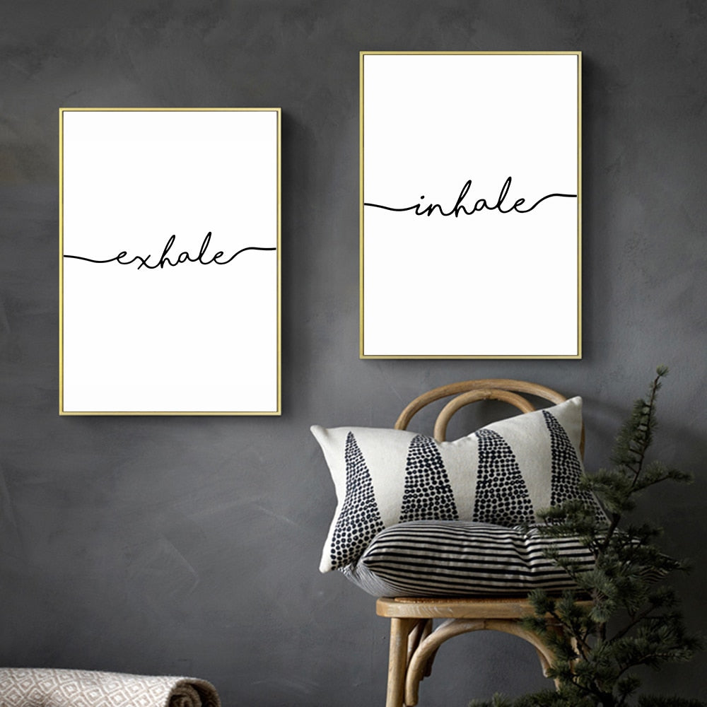 Inhale Exhale Minimalist Canvas Wall Art