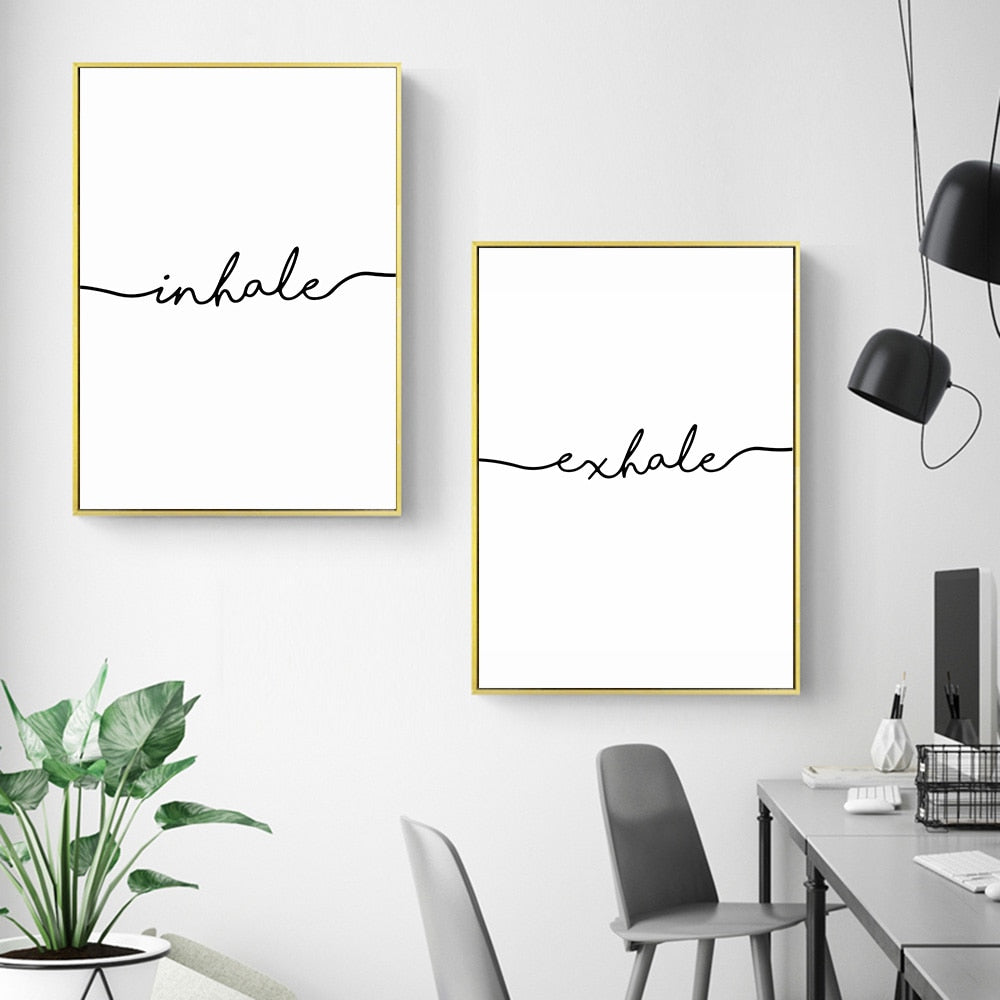 Inhale Exhale Minimalist Canvas Wall Art