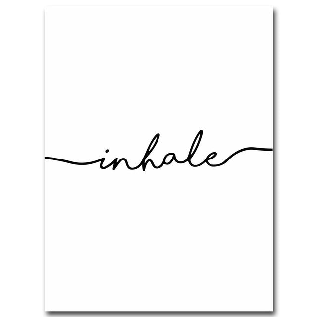 Inhale Exhale Minimalist Canvas Wall Art