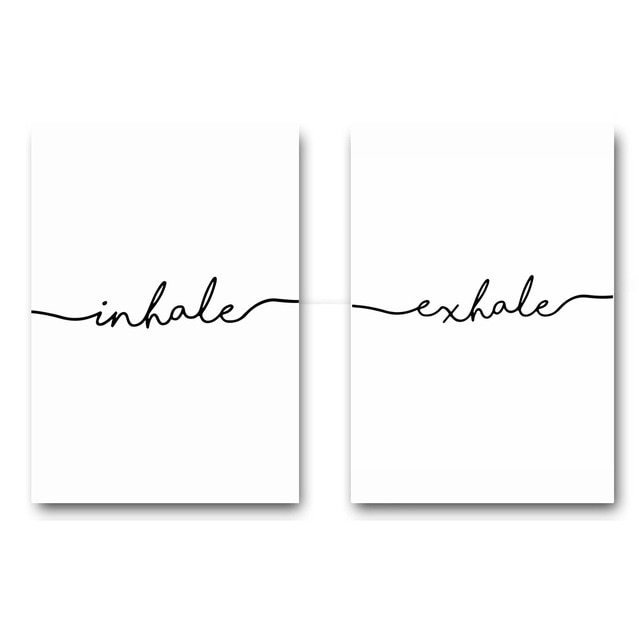 Inhale Exhale Minimalist Canvas Wall Art