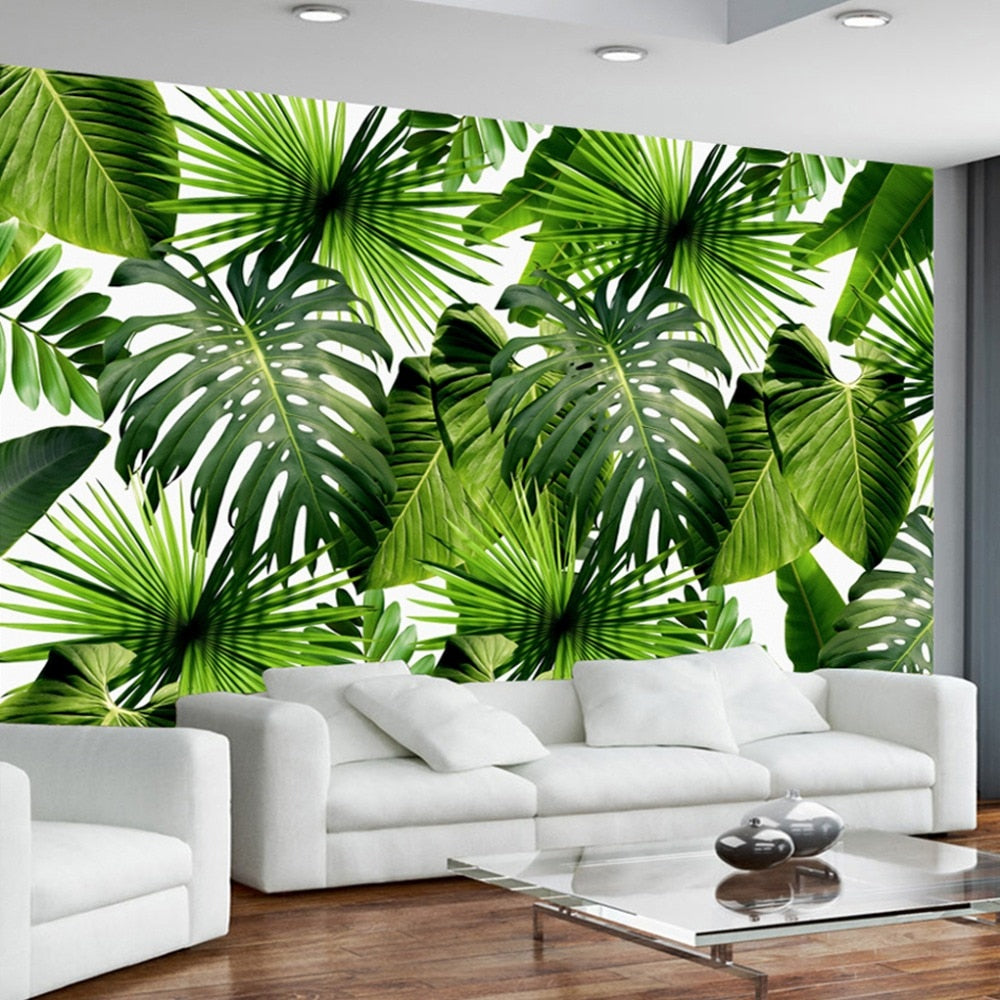 3D Rainforest Banana Leaves Wall Mural (SqM)