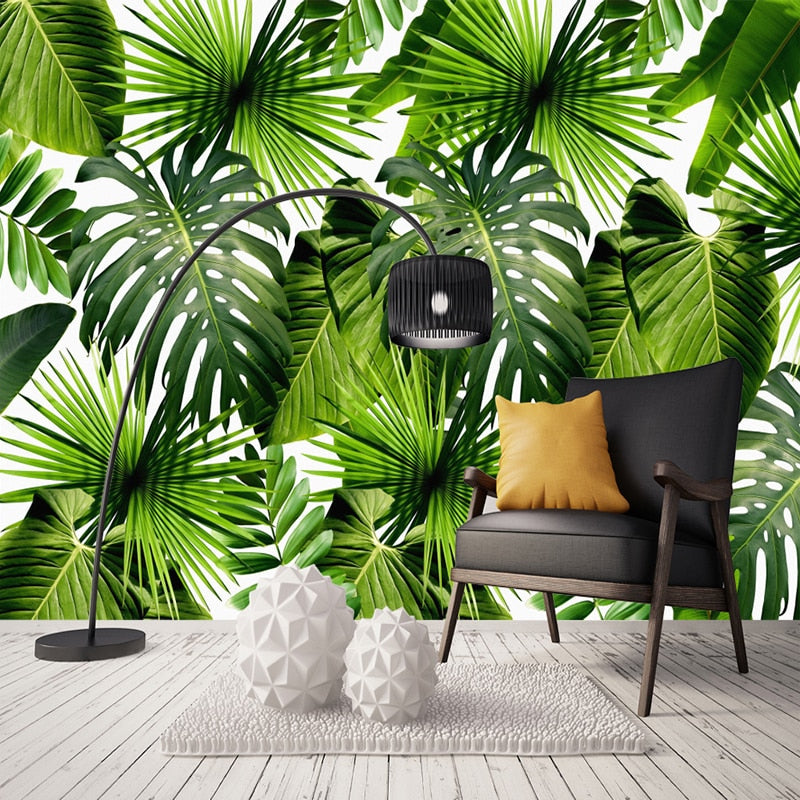 Wall decal 3D effect palm, banana and plants