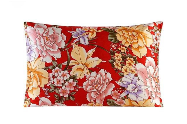 Floral Pattern Mulberry Silk Pillowcase