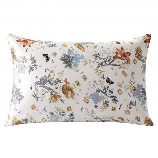 Floral Pattern Mulberry Silk Pillowcase