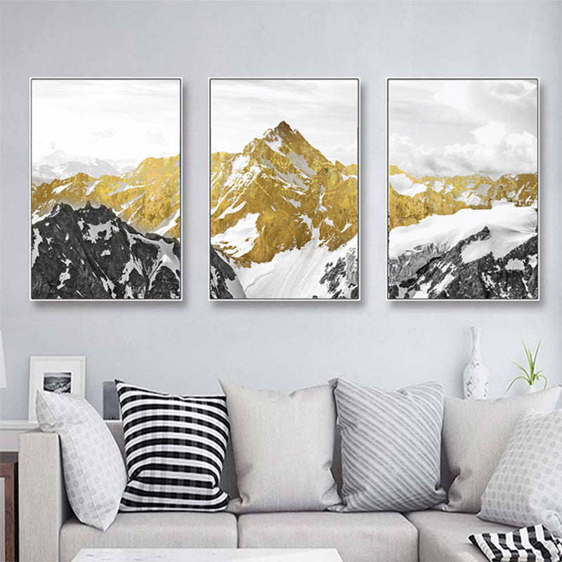 Golden Mountain Peak Wall Art