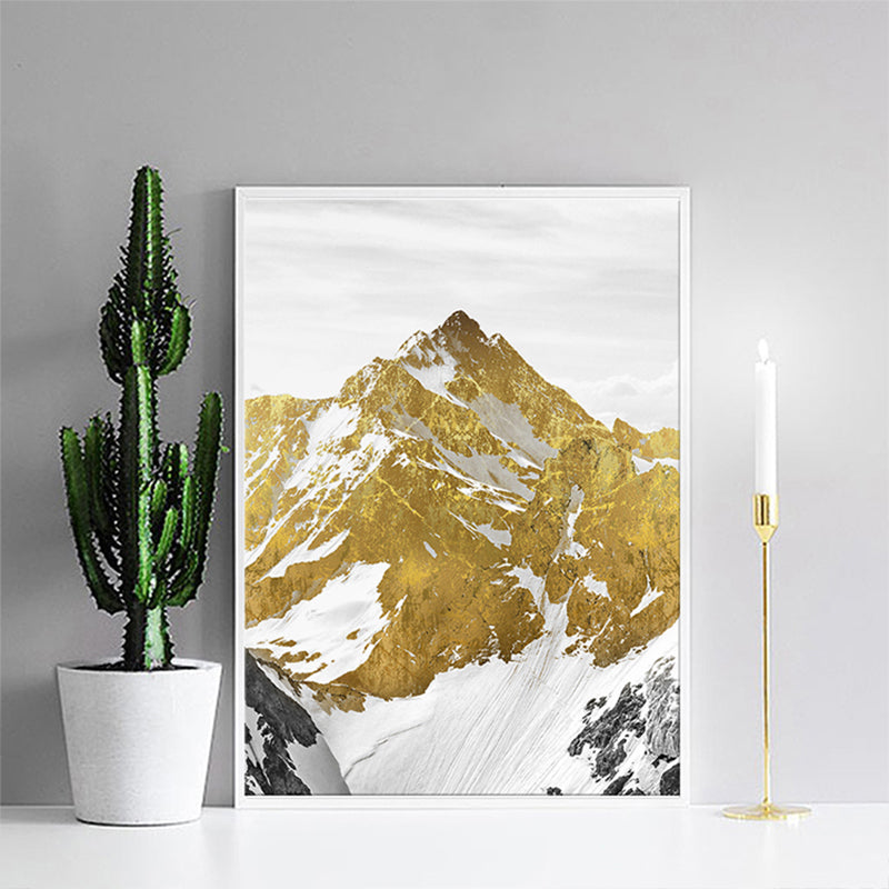 Golden Mountain Peak Wall Art