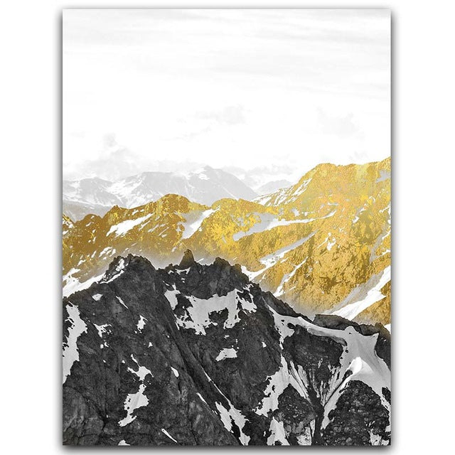 Golden Mountain Peak Wall Art