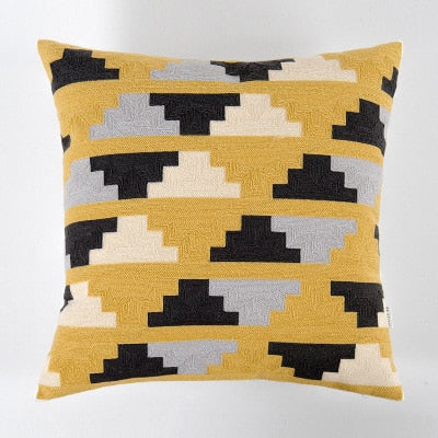 Geometric Embroidered Cushion Covers
