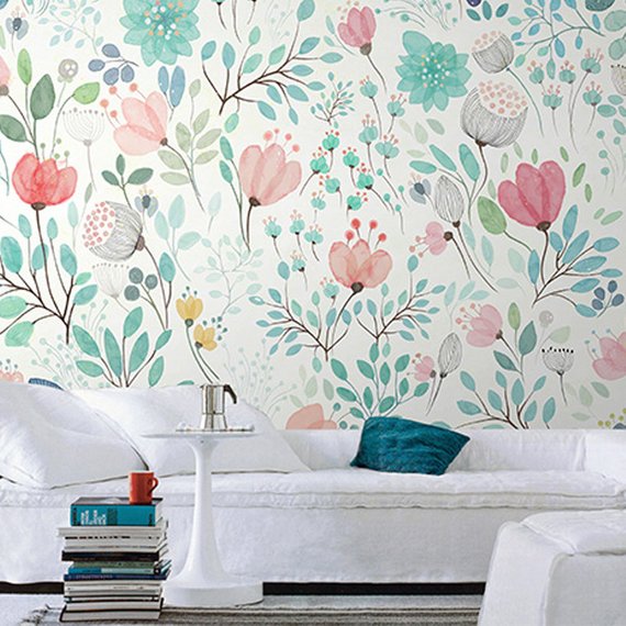 Botanical Tale Floral Wall Mural (SqM)