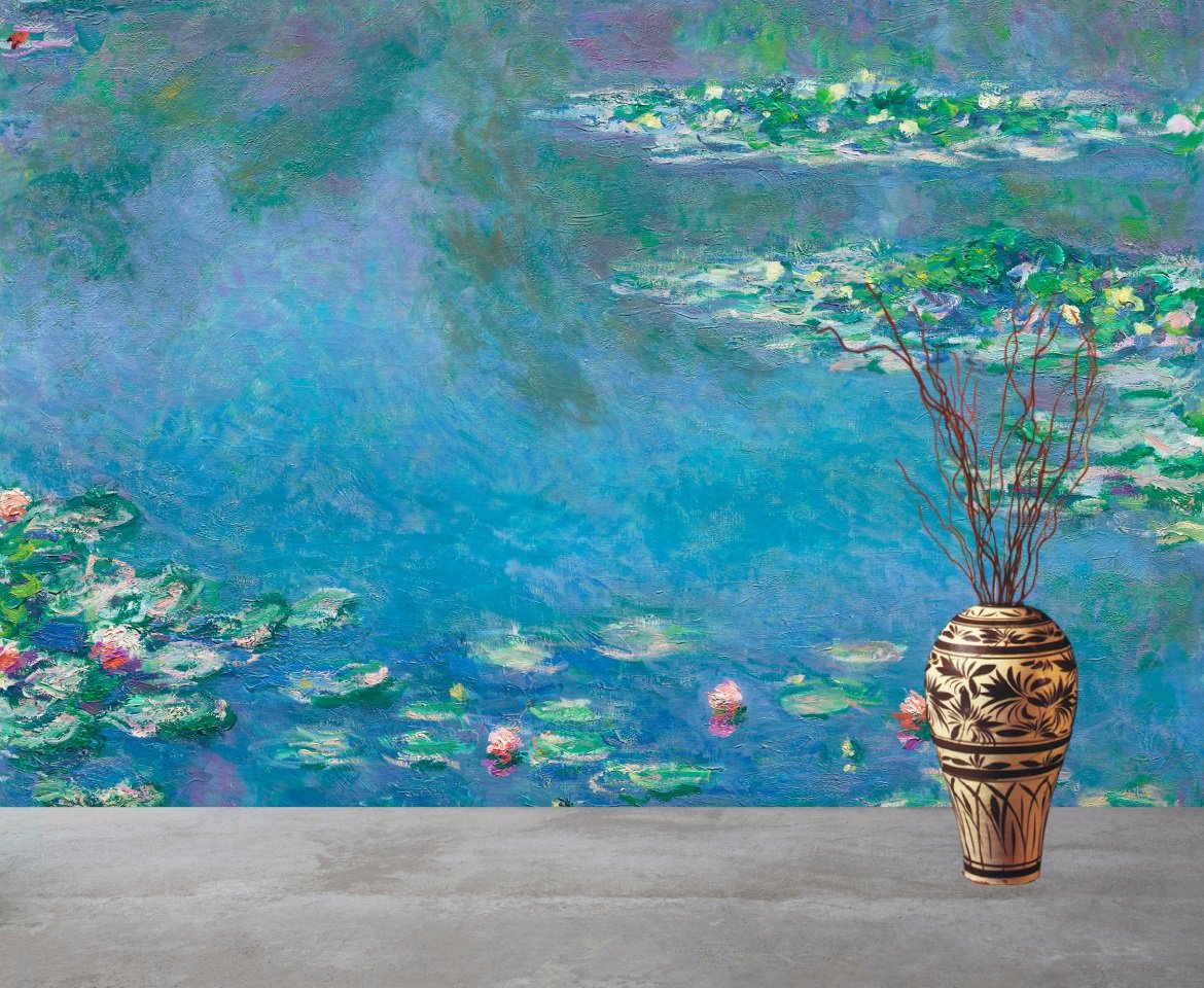 Monet Water Lilies Art Mural Wallpaper (SqM)