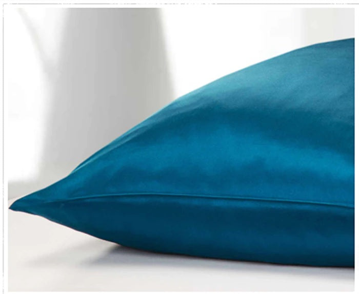 Teal Blue Silk Cushion Cover