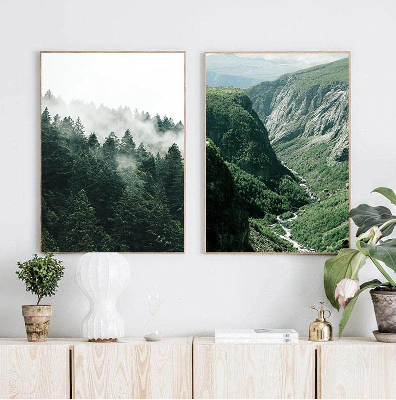 Scandinavian Forest Scenery Canvas Print