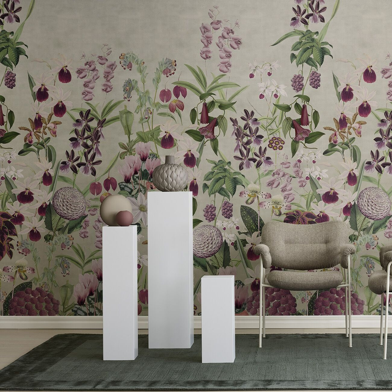 Alice's Pink Botanicals Mural Wallpaper (SqM)