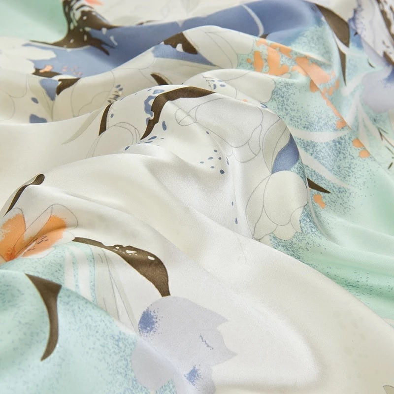 Floral Pastels Mulberry Silk Pillowcase