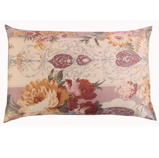 Vintage Living Floral Mulberry Silk Pillowcase