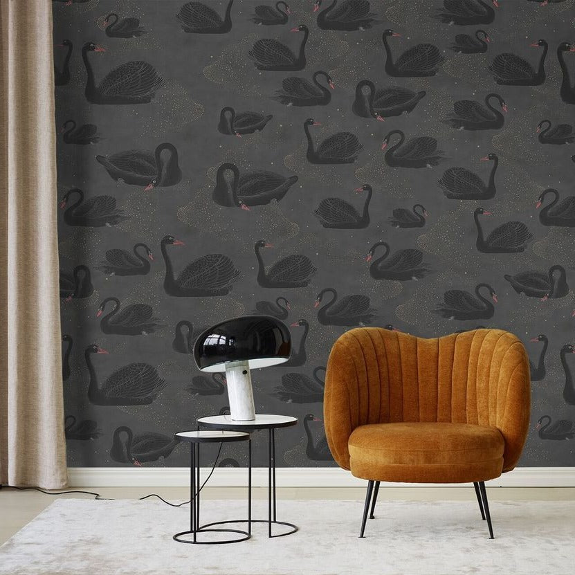 Black Swan Mural Wallpaper