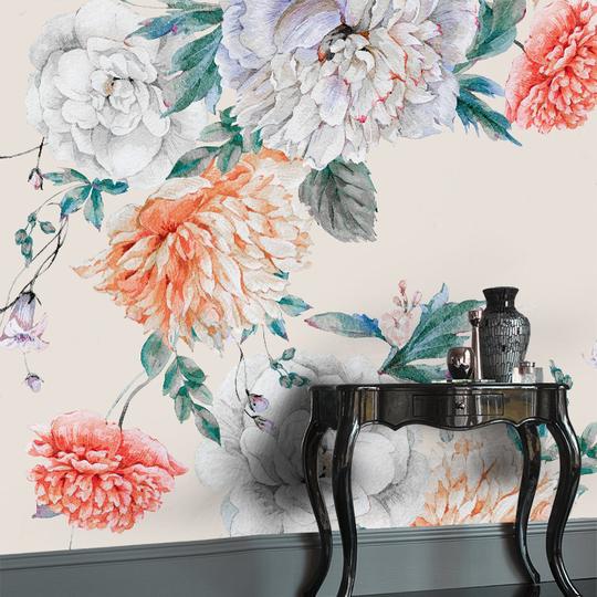 Blush Peonies Bouquet Mural Wallpaper (SqM)