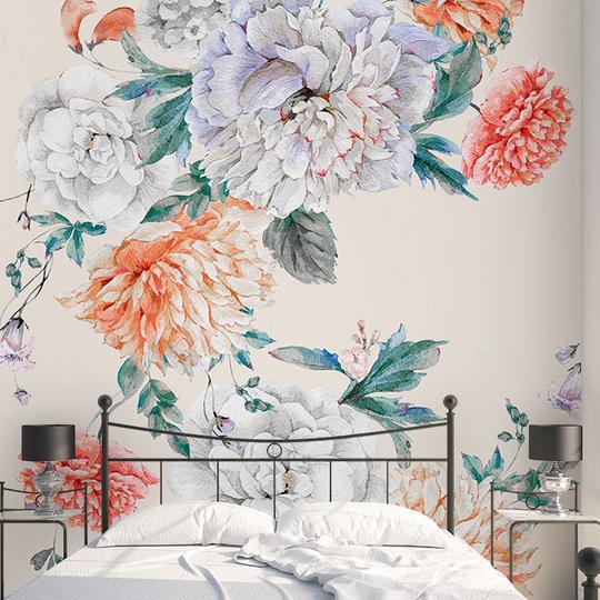 Blush Peonies Bouquet Mural Wallpaper (SqM)