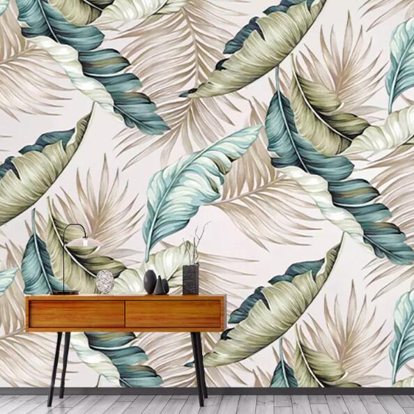 Modern Tropical Leaves Mural Wallpaper (SqM)