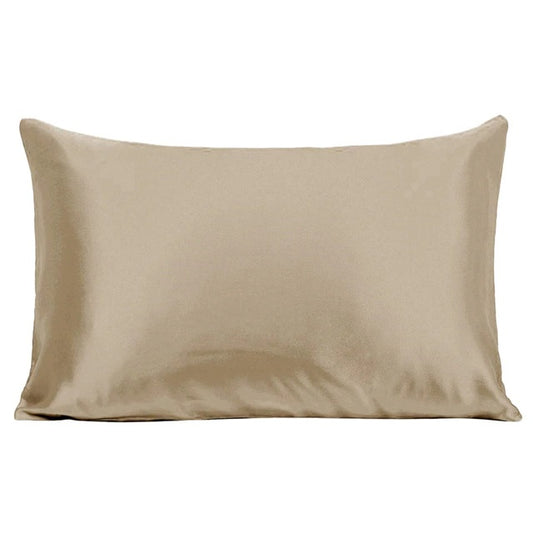 Beige Grey Mulberry Silk Pillowcase