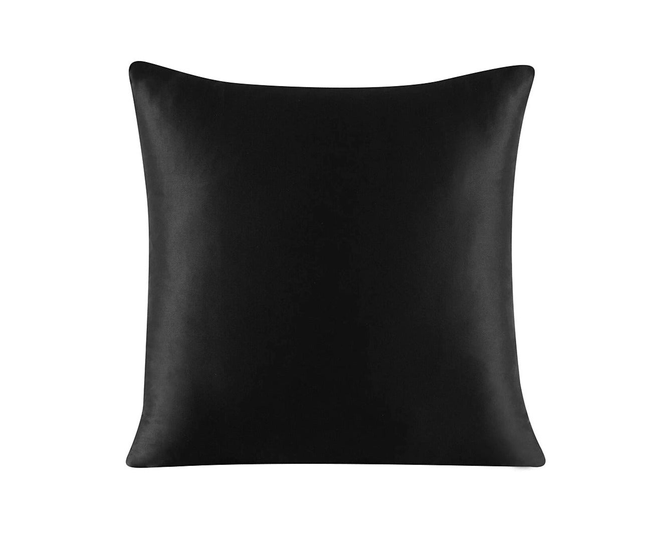 Black Natural Silk Cushion Cover