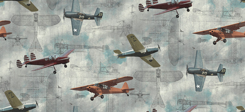 Retro Aero Show Mural Wallpaper (SqM)