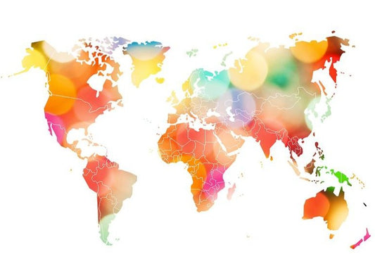 Your Own World Map Confetti Mural Wallpaper (SqM)
