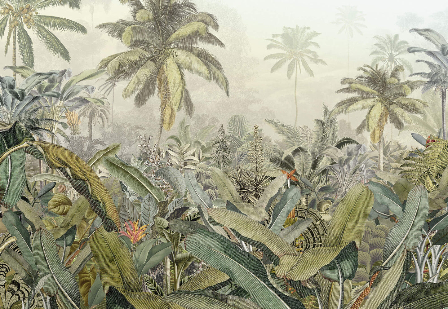 Caribbean Rainforest Mural Wallpaper (SqM)