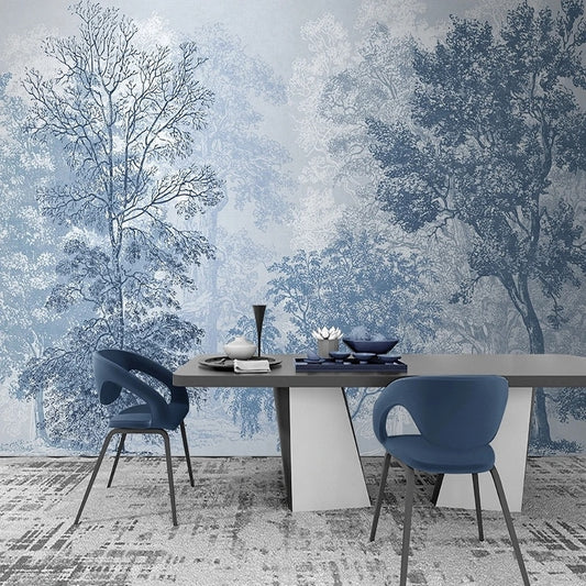 Dream Blue Forest Mural Wallpaper (SqM)