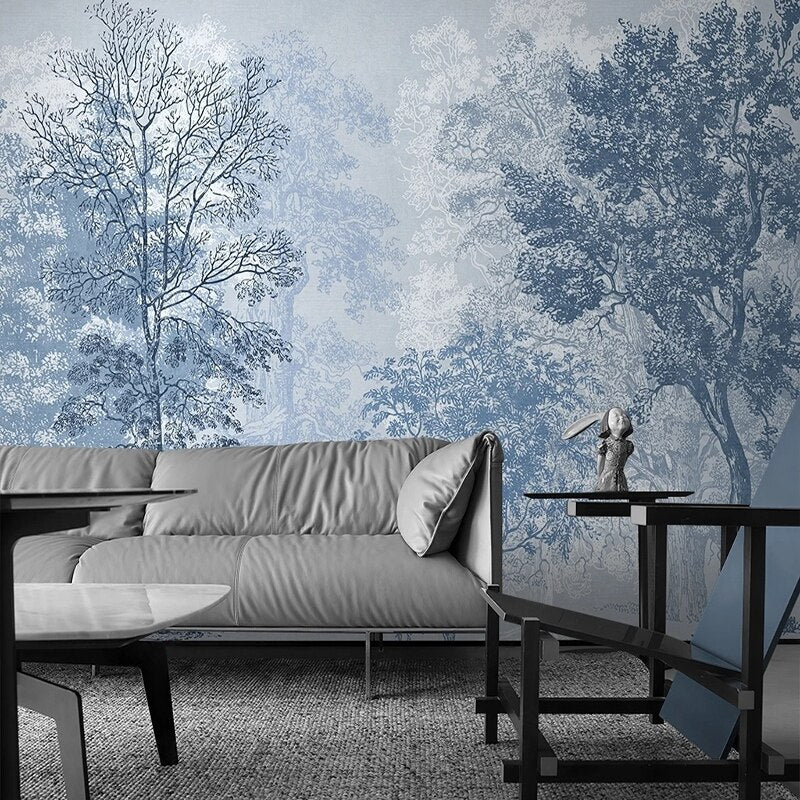 Dream Blue Forest Mural Wallpaper (SqM)