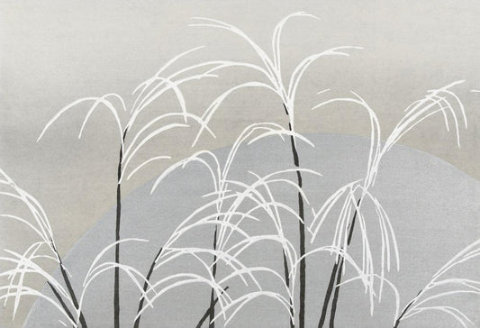 Moon and Grasses Japanese Mural Wallpaper (SqM)