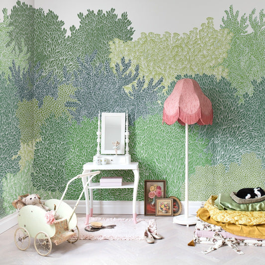 Inhale Exhale Green Forest Mural Wallpaper (SqM)