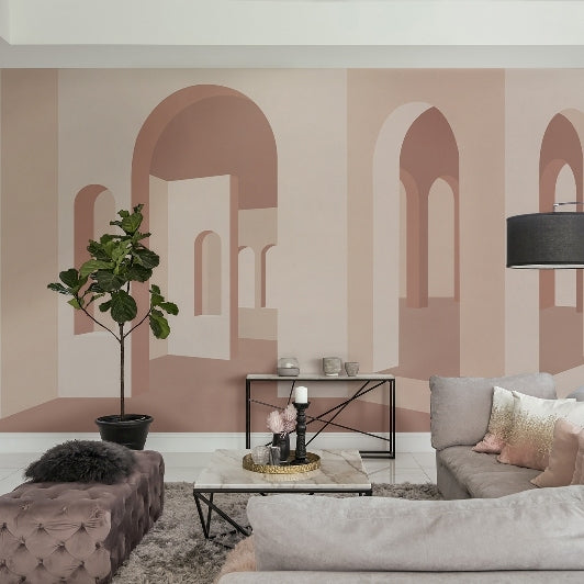 Metropolis Terracotta Mural Wallpaper (SqM)