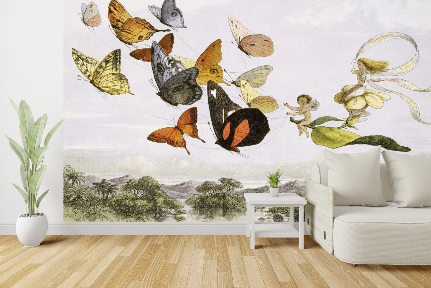Butterflies Fairy Mural Wallpaper (SqM)