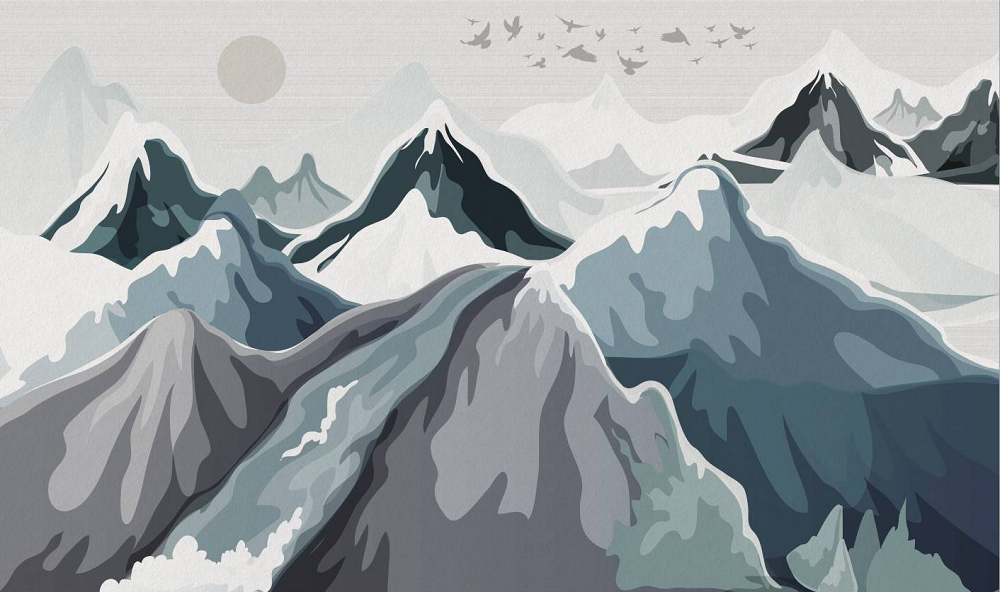 Mountain Peaks Mural Wallpaper (SqM)