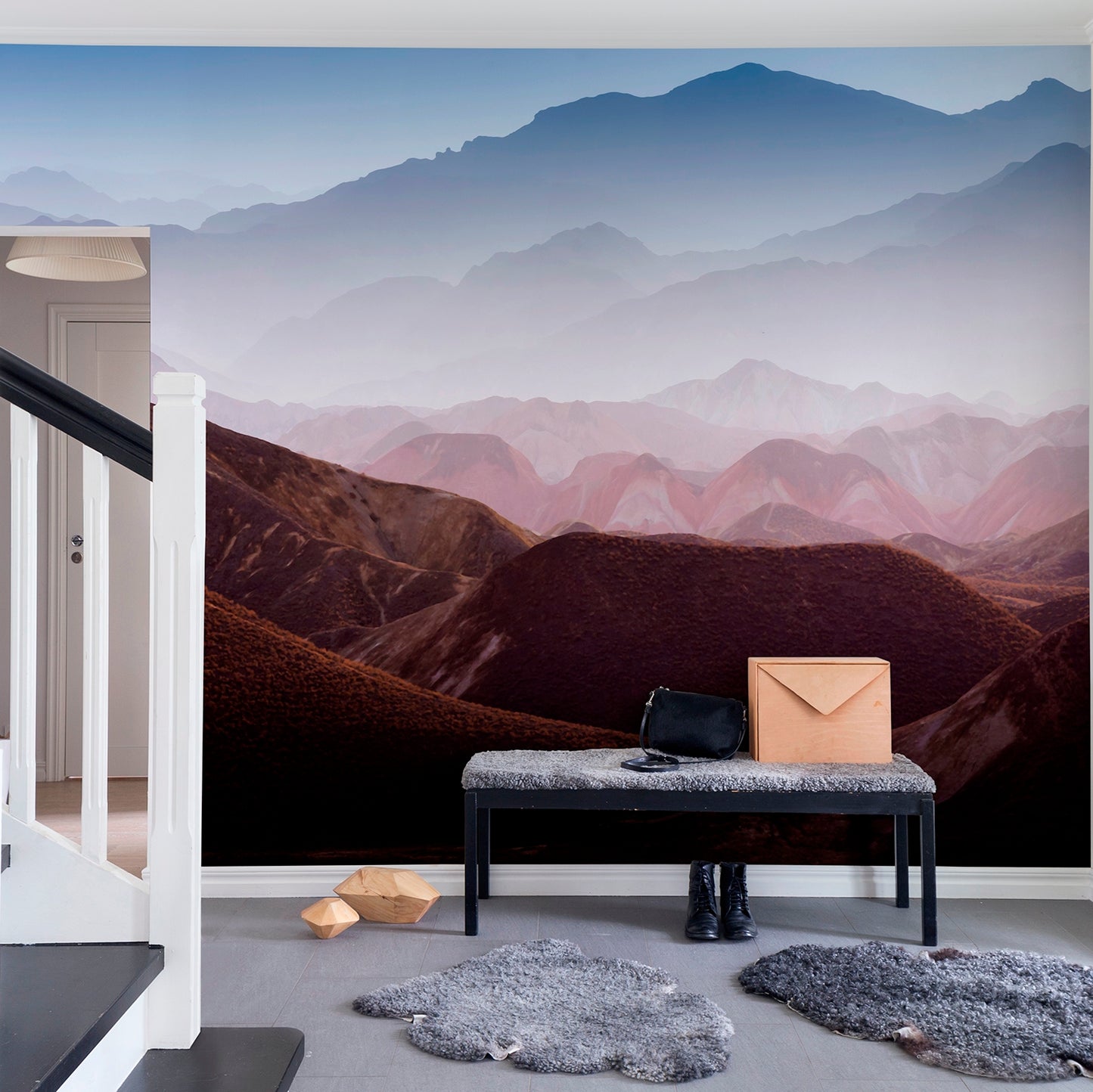 Colorful Mountains Mural Wallpaper (SqM)
