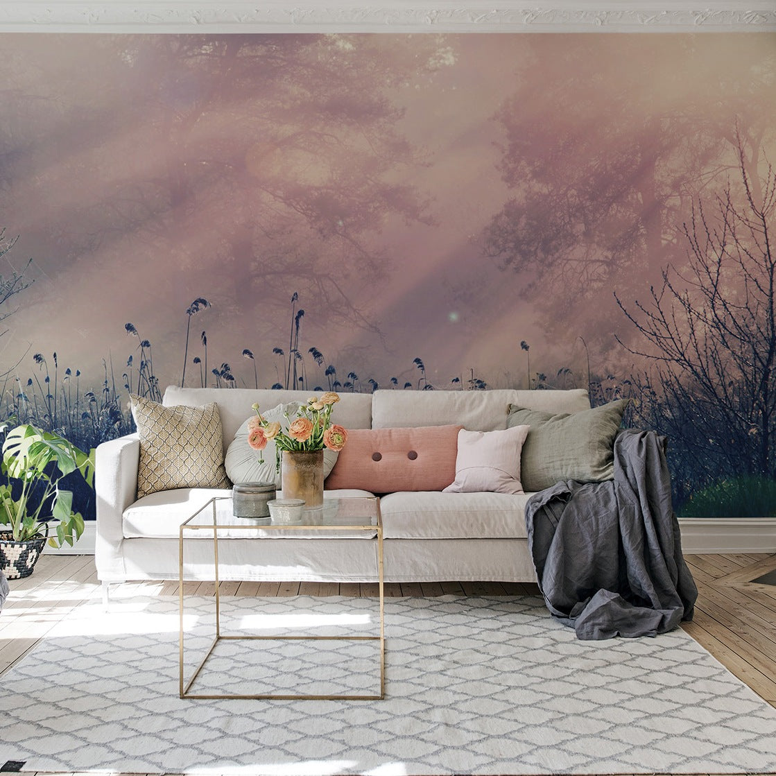 Pink Morning Mural Wallpaper (SqM)